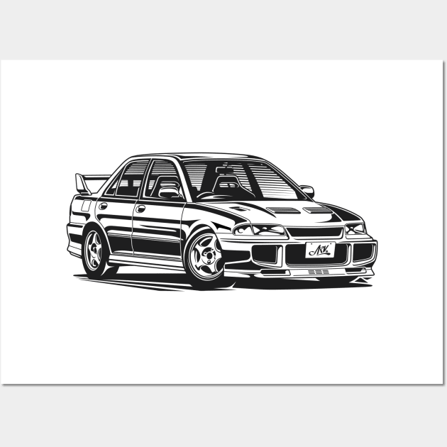 EUROBEAT INTENSIFIES - LANCER EVO CE9A full-body version Wall Art by ARVwerks